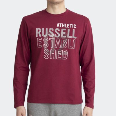 Russell Athletics Ανδρική Μακρυμάνικη Μπλούζα - Μπορντώ