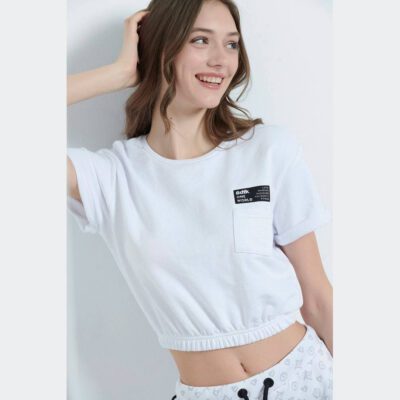 BodyTalk Γυναικεία cropped κοντομάνικη μπλούζα "Οneworld"
