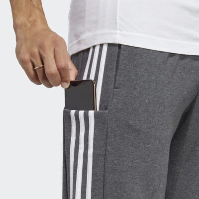 Essentials French Terry Tapered Cuff 3-Stripes Pants Ανδρική Φόρμα