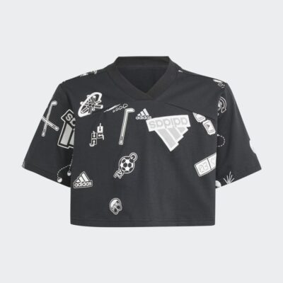 adidas Brand Love Cropped Tee Παιδικό Κοντομάνικο T-Shirt