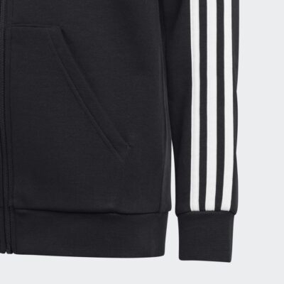 adidas Essentials 3-Stripes Fleece Full-Zip Παιδική Ζακέτα με Κουκούλα