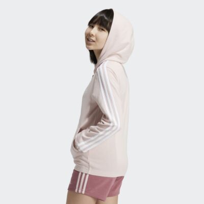 adidas Essentials 3-Stripes Fleece Full-Zip Παιδική Ζακέτα με Κουκούλα