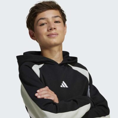 adidas Seasonal Essentials Colorblock Fleece Παιδικό Φούτερ με Κουκούλα