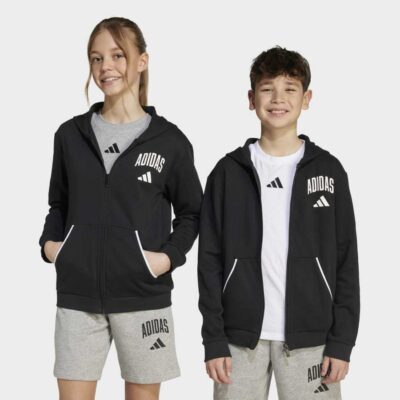 adidas Seasonals Essentials Collegiate Typography Full-Zip Παιδική Ζακέτα με Κουκούλα