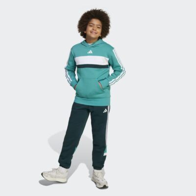 adidas Seasonal Essentials Tiberio 3-Stripes Fleece Παιδικό Φούτερ με Κουκούλα