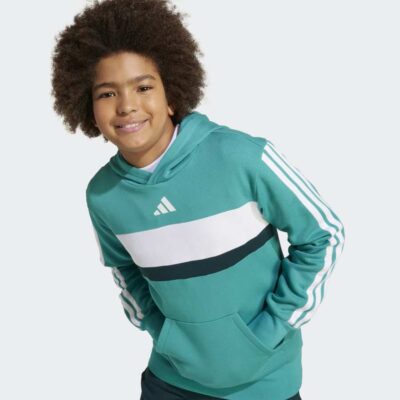 adidas Seasonal Essentials Tiberio 3-Stripes Fleece Παιδικό Φούτερ με Κουκούλα