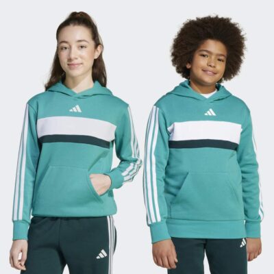 adidas Seasonal Essentials Tiberio 3-Stripes Fleece Παιδικό Φούτερ με Κουκούλα