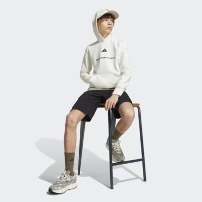 adidas Slogan Fleece Hoodie Παιδικό Φούτερ με Κουκούλα