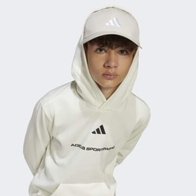 adidas Slogan Fleece Hoodie Παιδικό Φούτερ με Κουκούλα