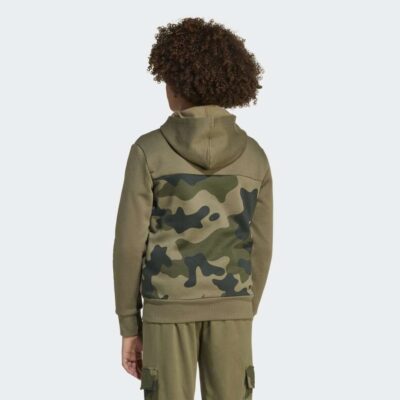 adidas Essentials Camo Fleece Παιδικό Φούτερ με Κουκούλα