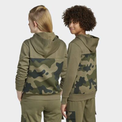 adidas Essentials Camo Fleece Παιδικό Φούτερ με Κουκούλα