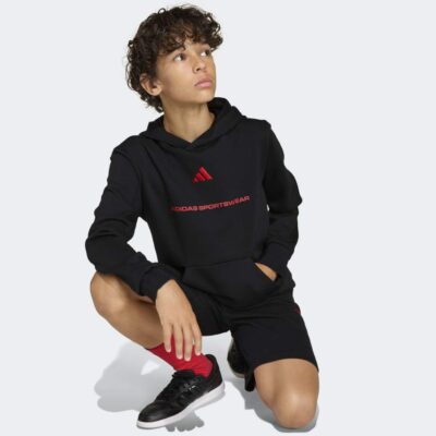 adidas Slogan Fleece Παιδικό Φούτερ με Κουκούλα