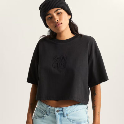 Vans Ellipse Relax Crop Γυναικείο T-Shirt (VN000XDWBLK1)