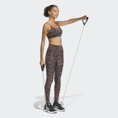 adidas Optime Essentials Workout με Leopard Print Bra