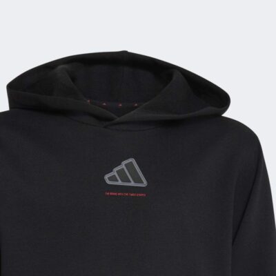 adidas Slogan Fleece Παιδικό Φούτερ με Κουκούλα